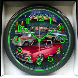 Chevy Chevrolet Bagged Truck Glow In The Dark Wall Clock New!
